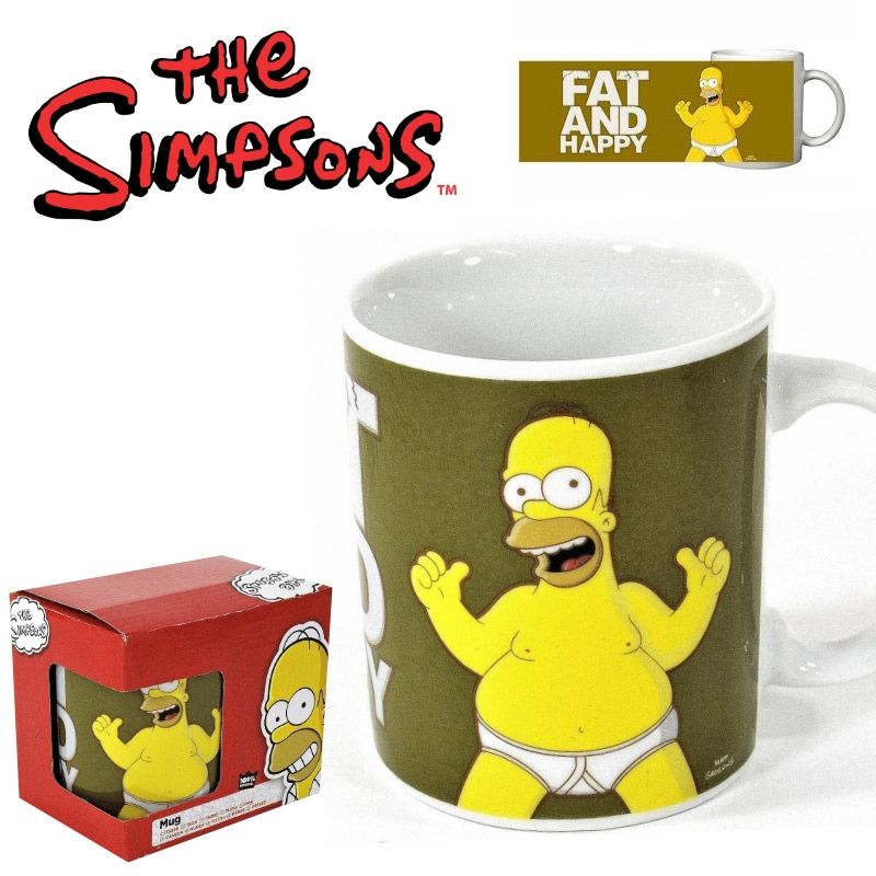 The Simpsons: Fat & Happy Mug Kupa Bardak