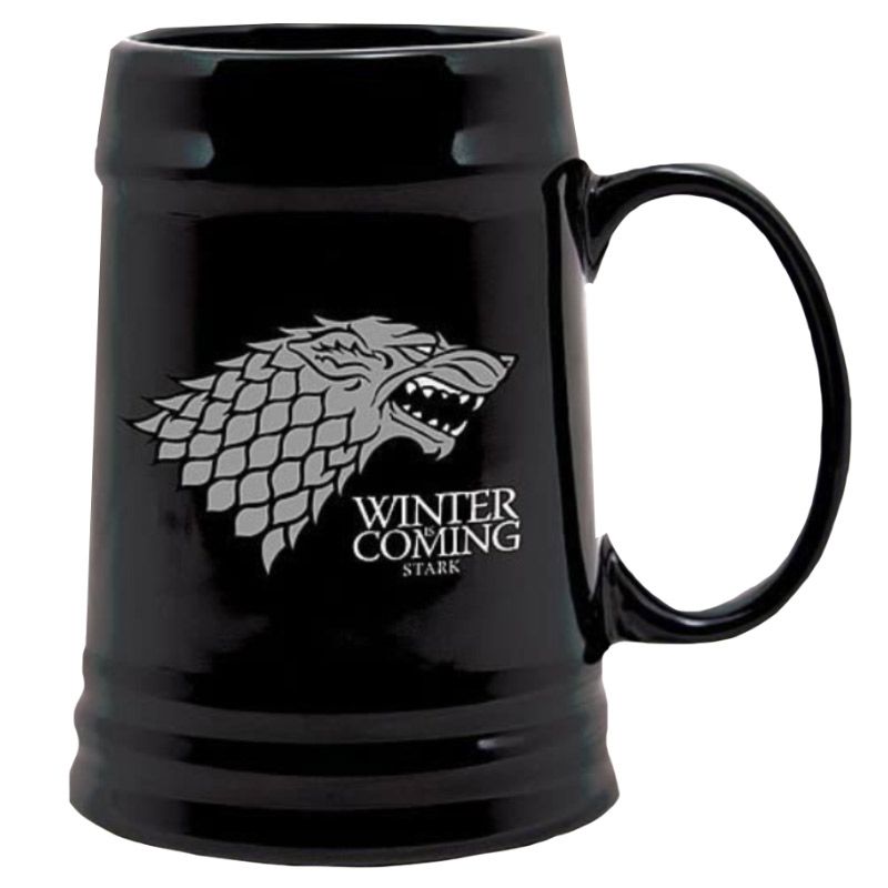 Game of Thrones Stark Black Ceramic Stein Bardak