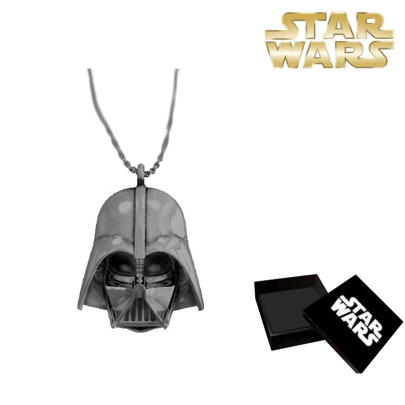 Darth Vader Head Silver Plated Necklace Kolye