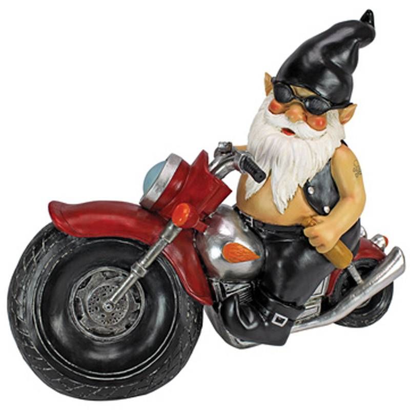 Axle Grease, the Biker Gnome Statue: Motorcu Bahçe Cücesi