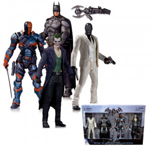Arkham Origins Joker Batman Black Mask Deathstroke Figure Set