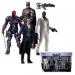  Arkham Origins Joker Batman Black Mask Deathstroke Figure Set