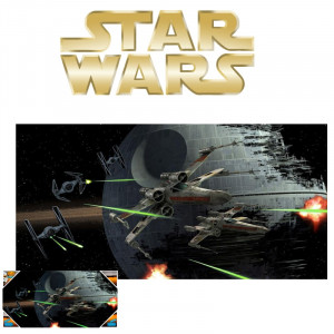  Star Wars: Tie Fighter Vs. X-Wing Glass Poster