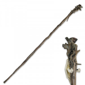 Hobbit Staff of Gandalf Gray with Pipe and Display