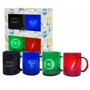 DC Universe: Set of 4 Translucent Mugs Bardak Seti