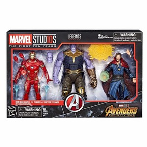 Marvel Legends 10 Years Anniversary Iron Man Thanos Dr. Strange Figür Set