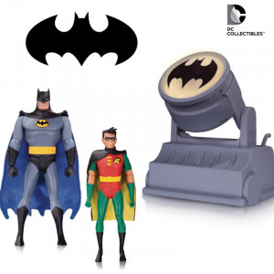  Batman Animated Series Batman & Robin & Batsignal Figure Set