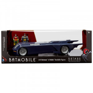  BTAS Batmobile with Bendable Batman and Robin Figures 1:24