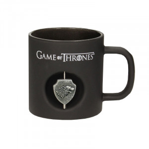 Game of Thrones 3D Rotating Stark Black Logo Mug Bardak
