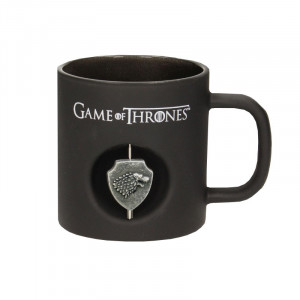  Game of Thrones 3D Rotating Stark Black Logo Mug Bardak