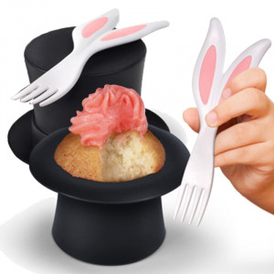 Şapkadaki Tavşan Cupcake Pişirme Kalıbı Seti