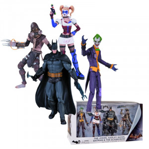 Arkham Asylum Batman Joker Harley Scarecrow Figure Set