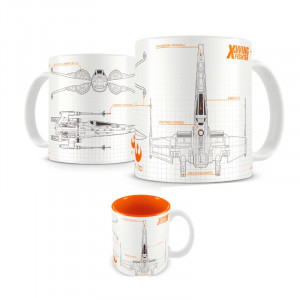 Star Wars: X-Wing EP7 White Orange Mug Kupa Bardak